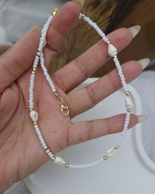 گردنبند تابستانی گوش ماهی و منجوق