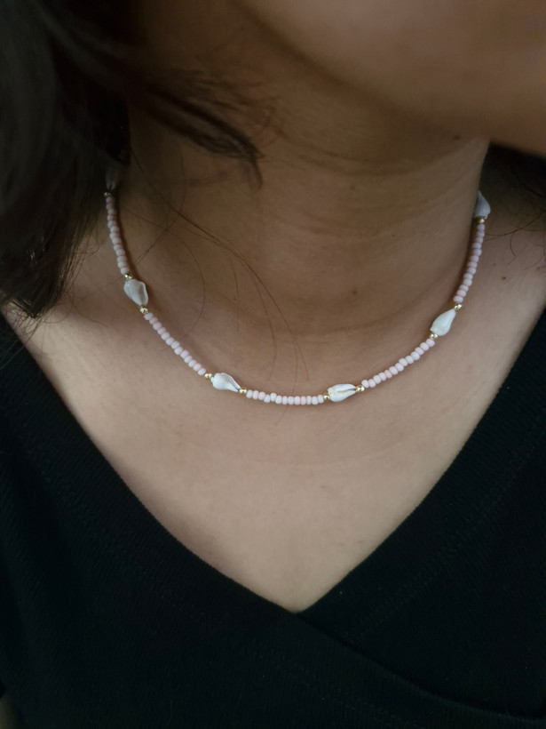 گردنبند تابستانی گوش ماهی و منجوق